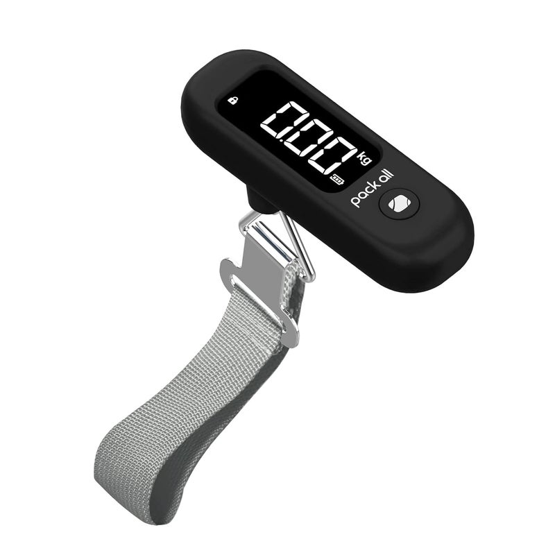 pack all 110 Lbs Luggage Scale, Digital Handheld Baggage Scale, Travel Suitcase Weight Scale with LCD Display, Battery Included, Black - Image 1